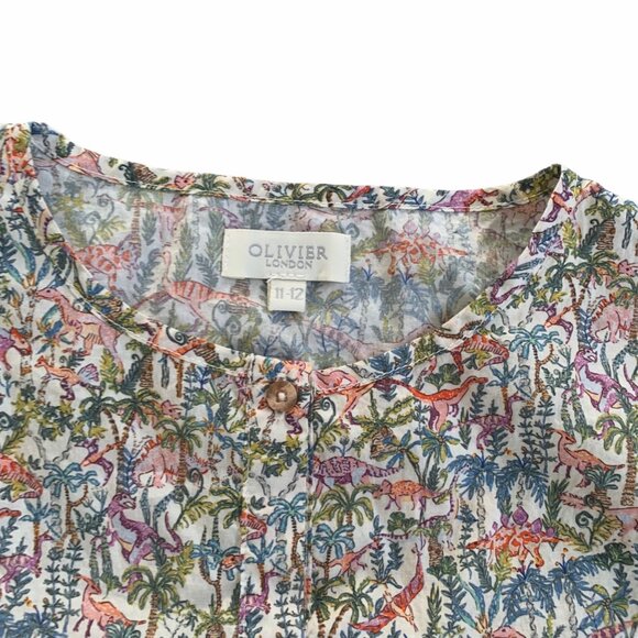 Olivier London Rad Dino Print Ruffled Sleeved Romper 11-12 - Picture 3 of 6